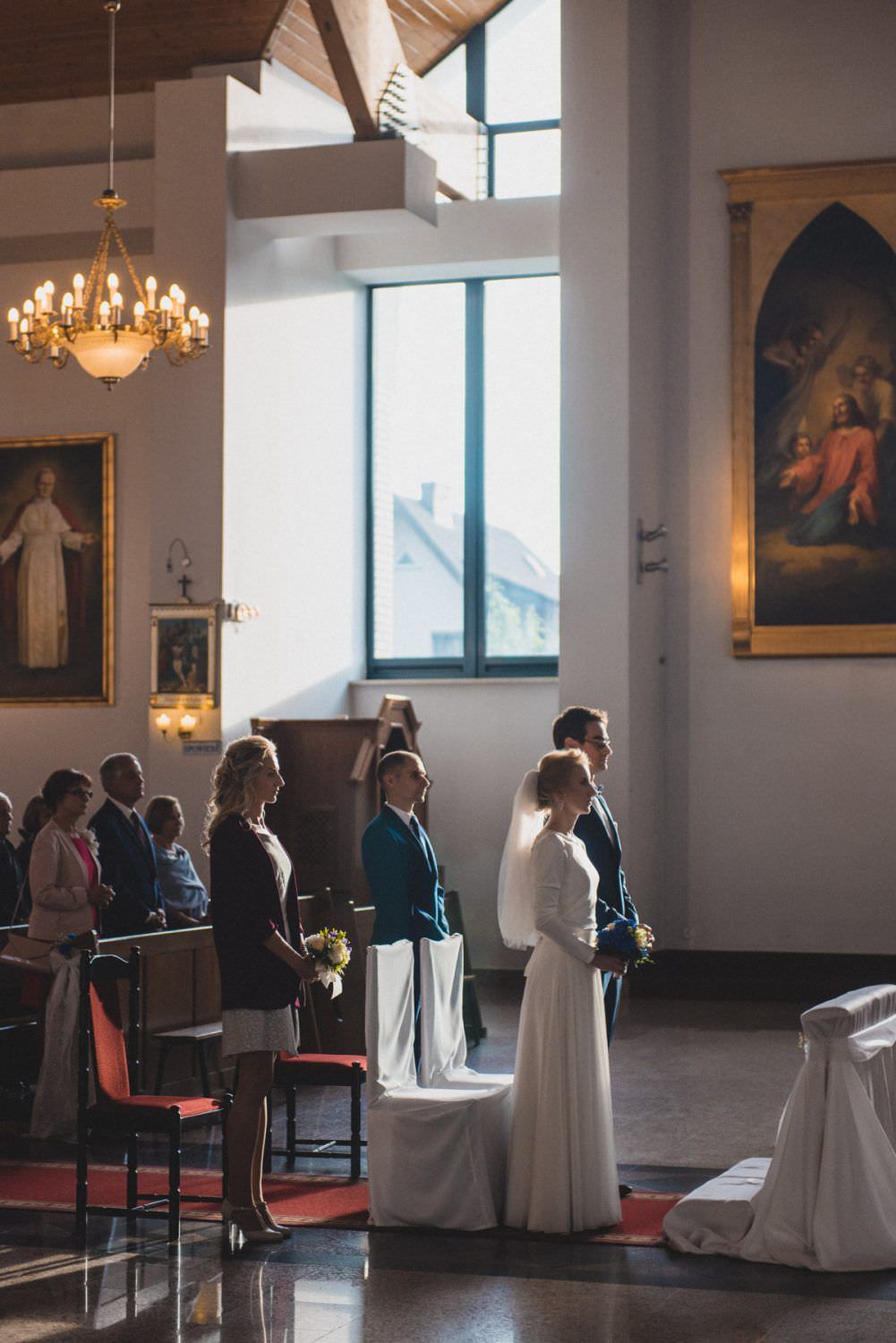 bride and groom in the church