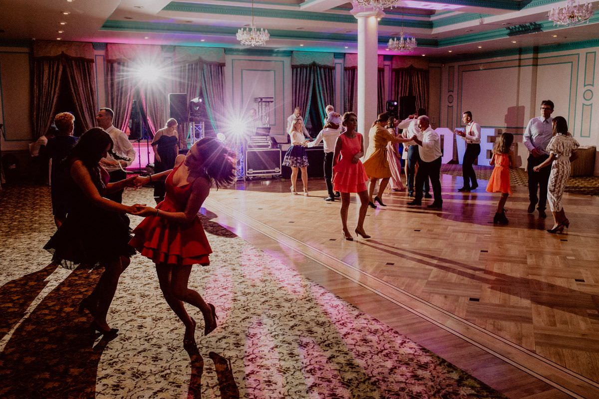 people on wedding party dancing