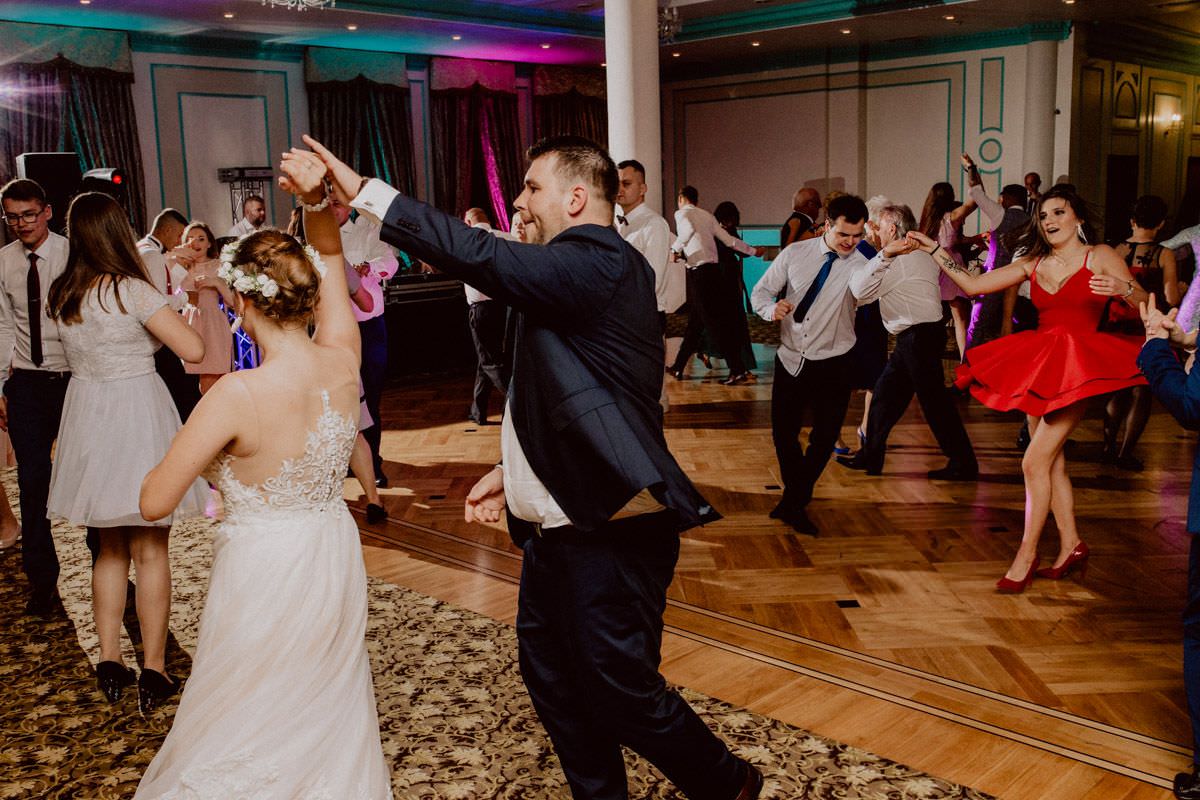people on wedding party dancing